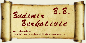 Budimir Berkolivić vizit kartica